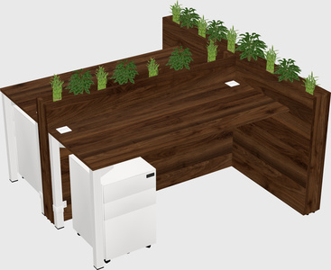 Rectangular shared desk