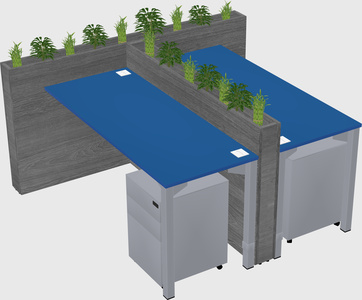 Rectangular shared desk