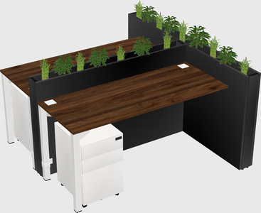 Rectangular shared desk