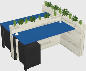 Rectangular shared desk