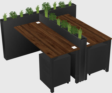 Rectangular shared desk