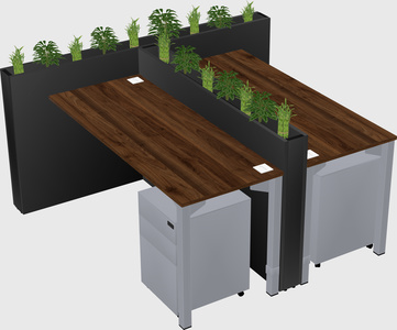 Rectangular shared desk