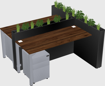 Rectangular shared desk