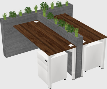Rectangular shared desk