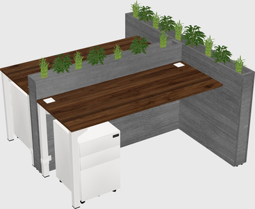 Rectangular shared desk