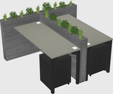 Rectangular shared desk