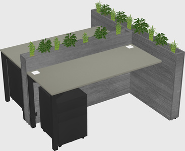 Rectangular shared desk