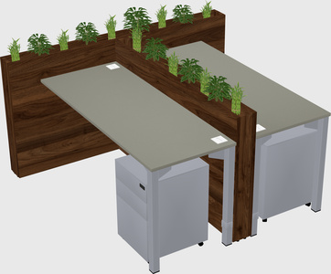 Rectangular shared desk