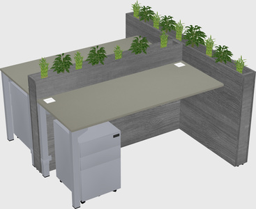 Rectangular shared desk