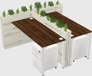 Rectangular shared desk