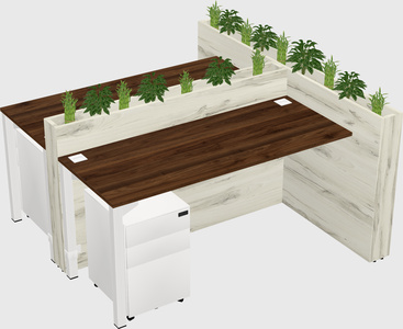 Rectangular shared desk