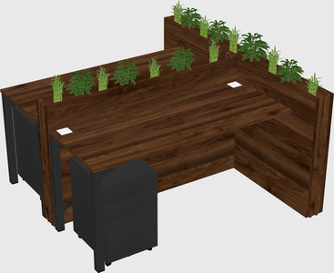 Rectangular shared desk