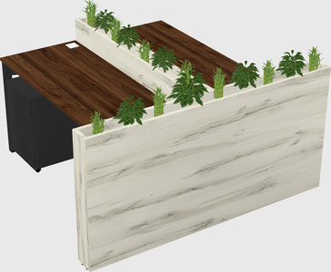 Rectangular shared desk