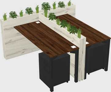 Rectangular shared desk