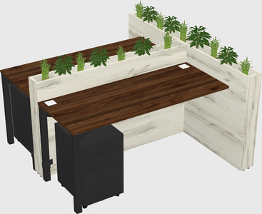 Rectangular shared desk