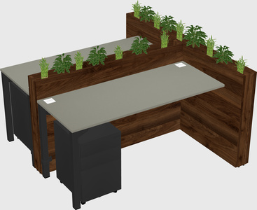 Rectangular shared desk