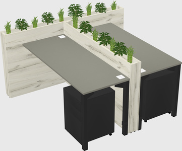 Rectangular shared desk