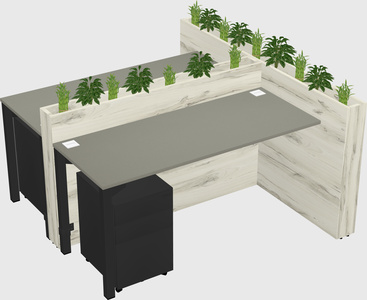 Rectangular shared desk