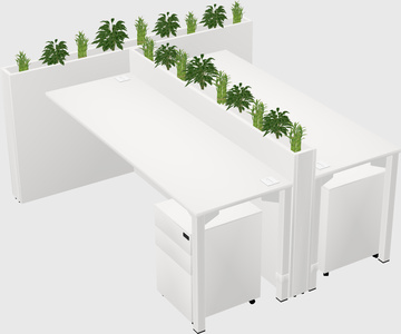 Rectangular shared desk