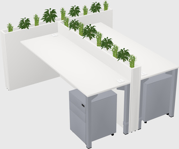 Rectangular shared desk