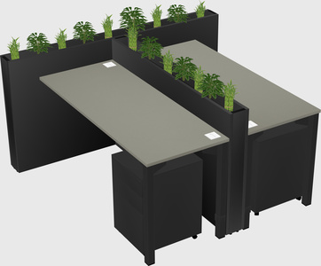 Rectangular shared desk