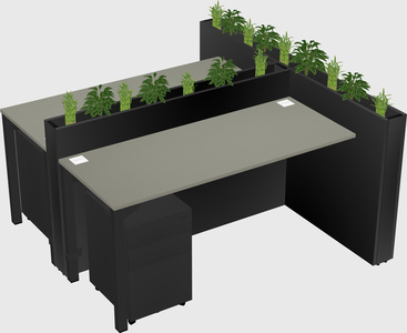 Rectangular shared desk