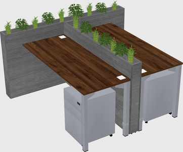 Rectangular shared desk