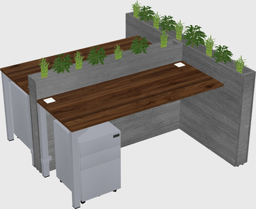 Rectangular shared desk