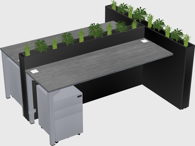 Rectangular shared desk