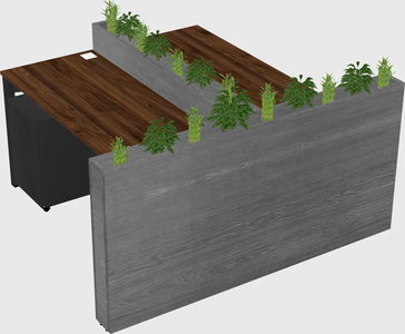 Rectangular shared desk