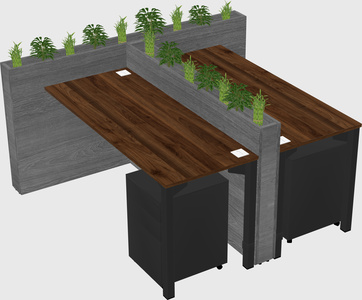 Rectangular shared desk