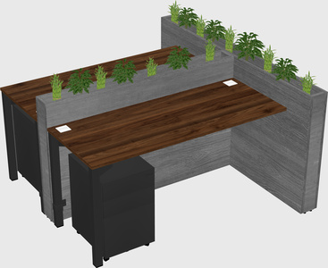 Rectangular shared desk