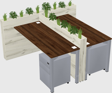 Rectangular shared desk