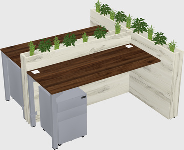Rectangular shared desk