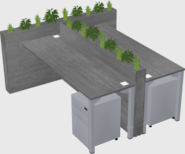 Rectangular shared desk