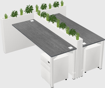 Rectangular shared desk