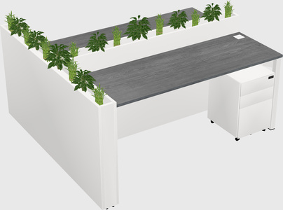 Rectangular shared desk