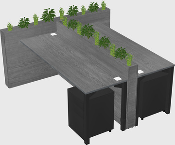 Rectangular shared desk