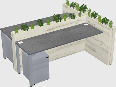 Rectangular shared desk