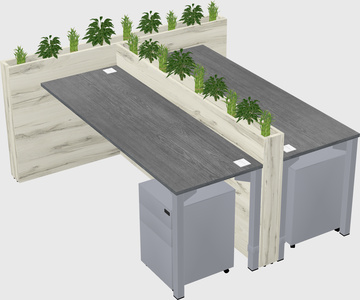 Rectangular shared desk