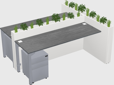 Rectangular shared desk