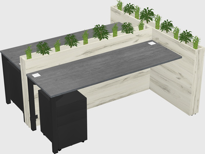 Rectangular shared desk