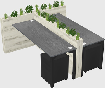 Rectangular shared desk