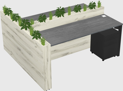 Rectangular shared desk