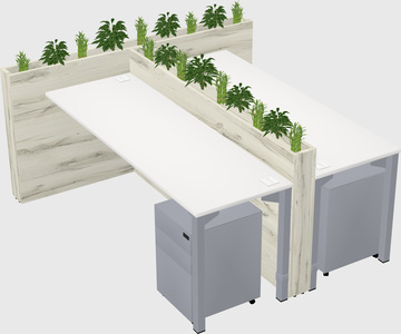 Rectangular shared desk