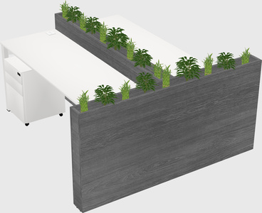 Rectangular shared desk