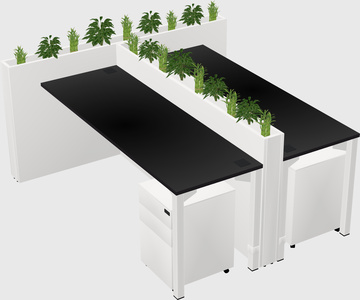 Rectangular shared desk