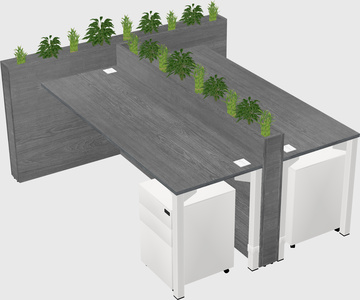 Rectangular shared desk