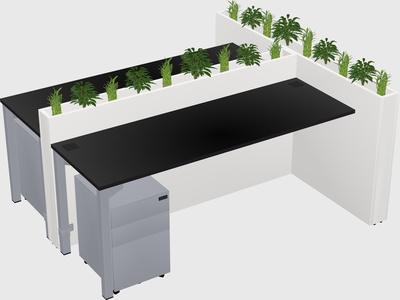 Rectangular shared desk