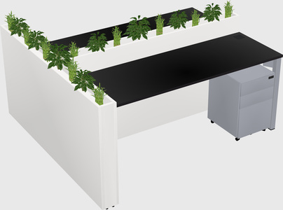 Rectangular shared desk